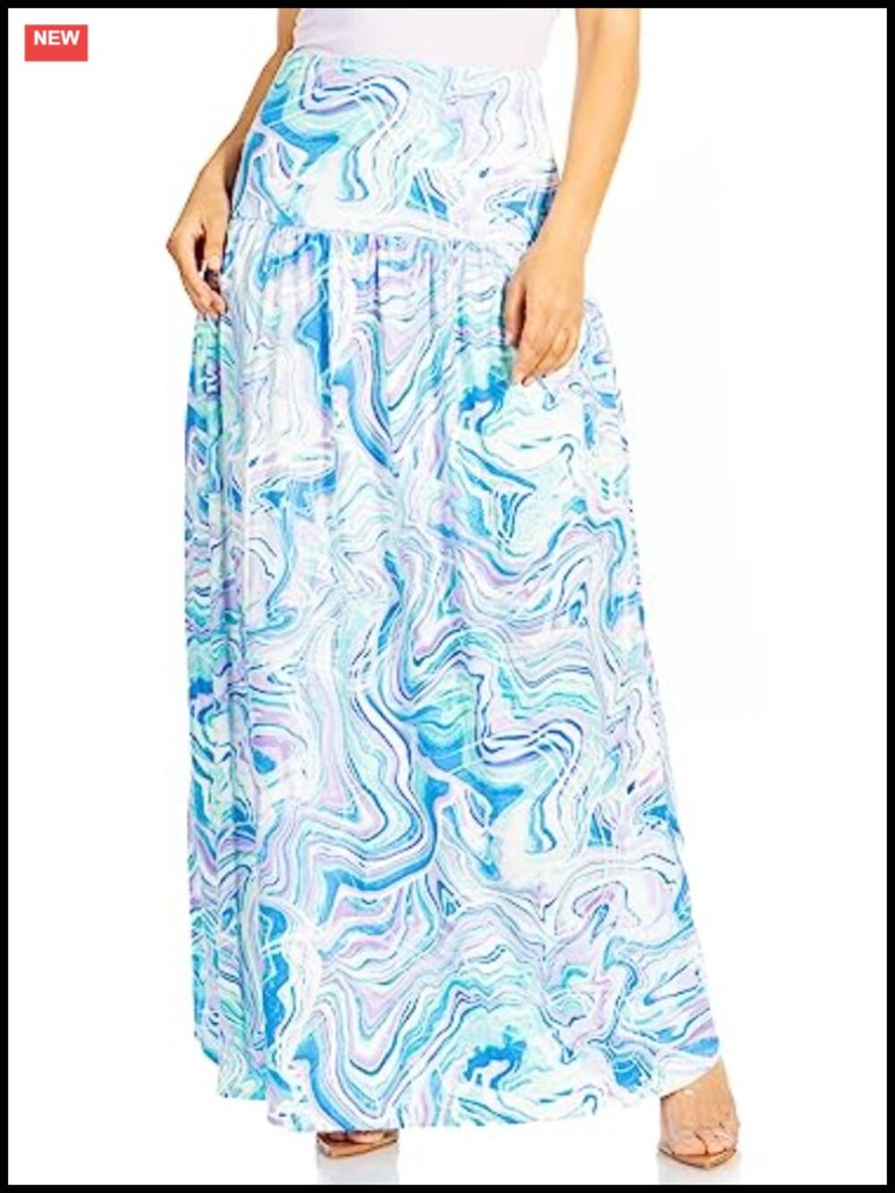 Modal Maxi Skirt Ankle Length High Waisted with Pockets